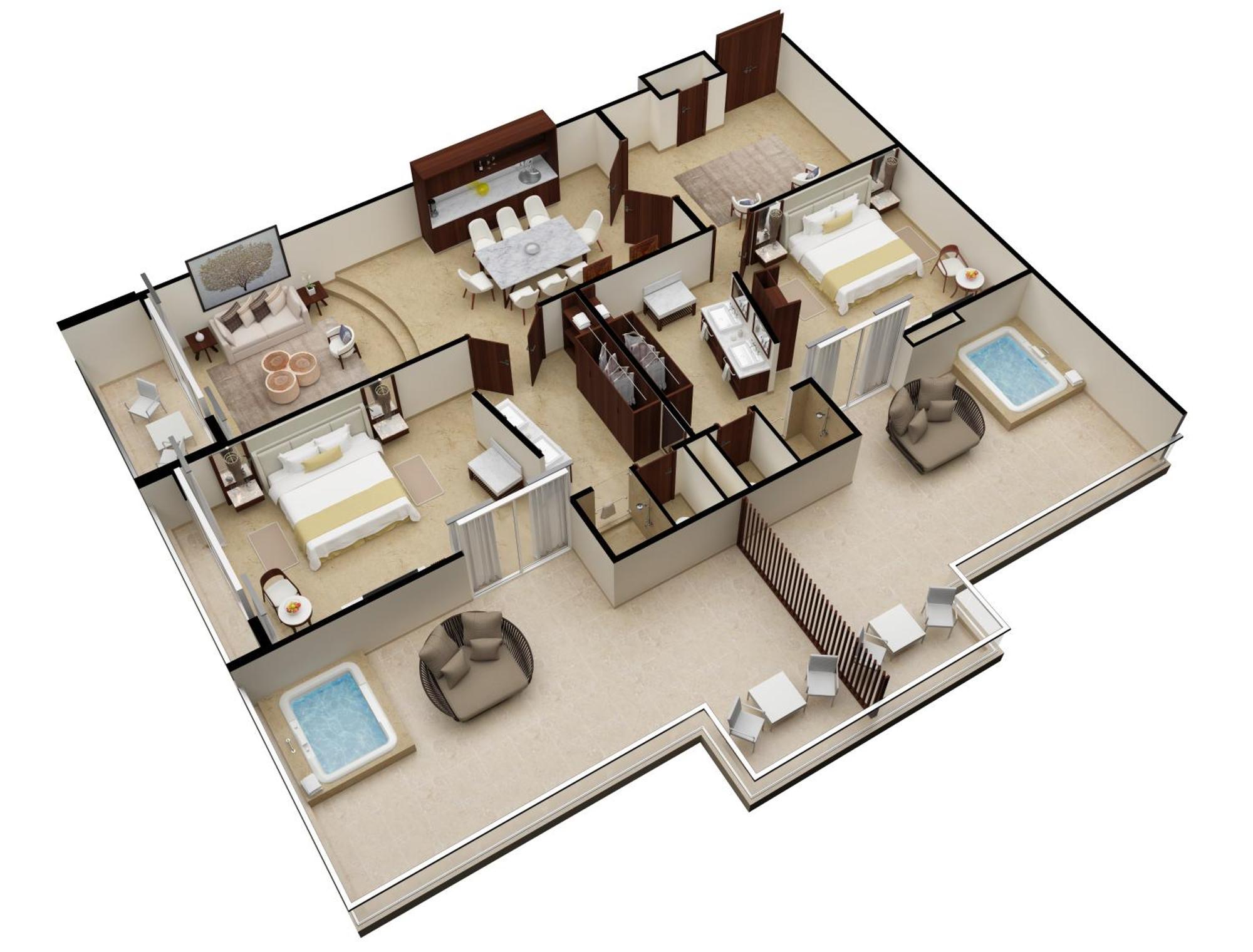 Superior Two Bedroom Presidential Suite Ocean View King Size Bed